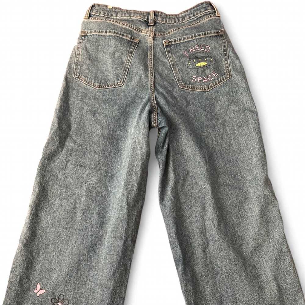 Wild Fable Gray Straight Leg Jeans with Lightning Bolt Accents - Picture 2 of 2